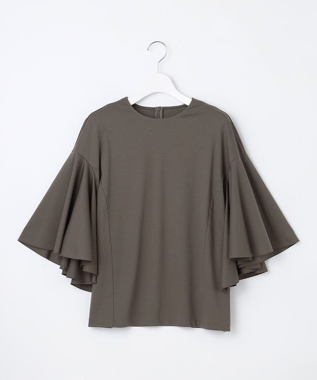 自由区 【Premium Collection】フレアスリーブスムースジャージー カットソー モカ