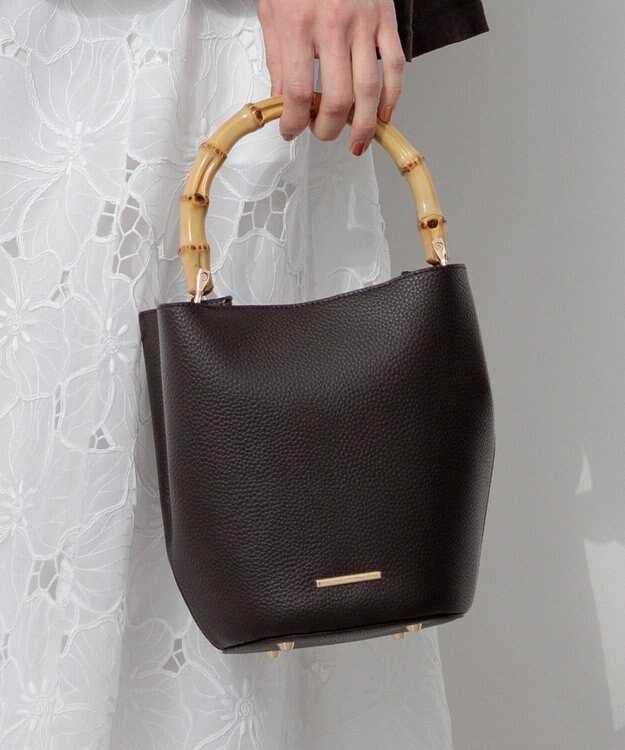 23区 【先行予約】バンブーハンドル 2WAY ミニマル バッグ ダークブラウン系