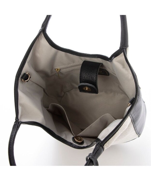 UNBILLION ペルケ perche / キャンバス・牛革トリミング2wayトート ブラック