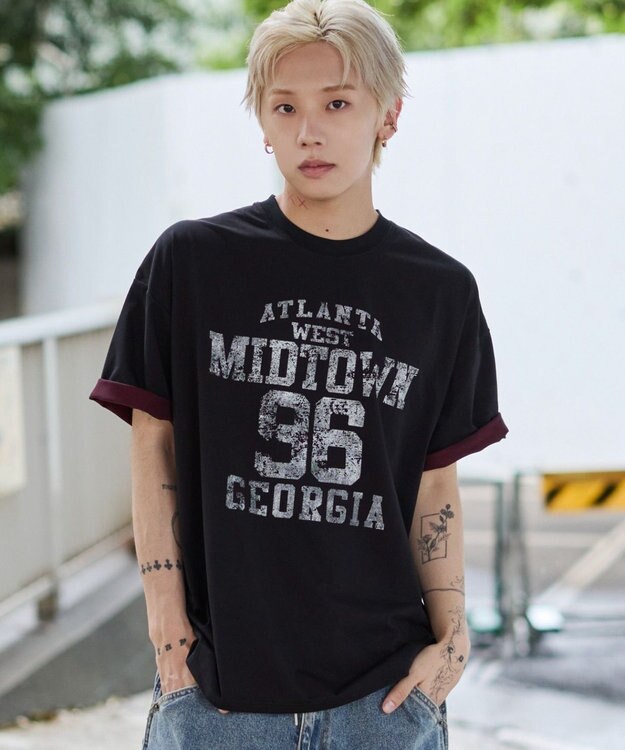 WEGO 【ユニセックス着用ITEM】バイカラーロゴT（SS） ブラック