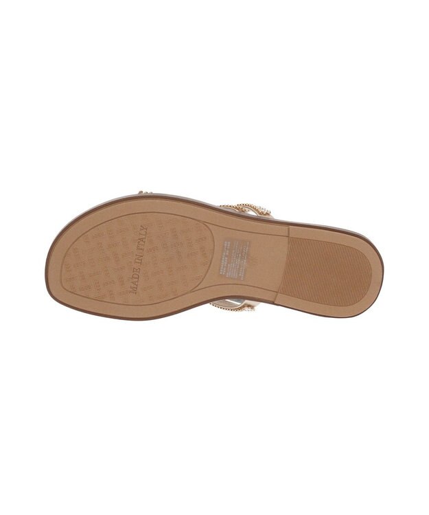 INTER-CHAUSSURES 【ITALIAN SHOEMAKERS】ラインストーンストラップフラットサンダル ゴールド