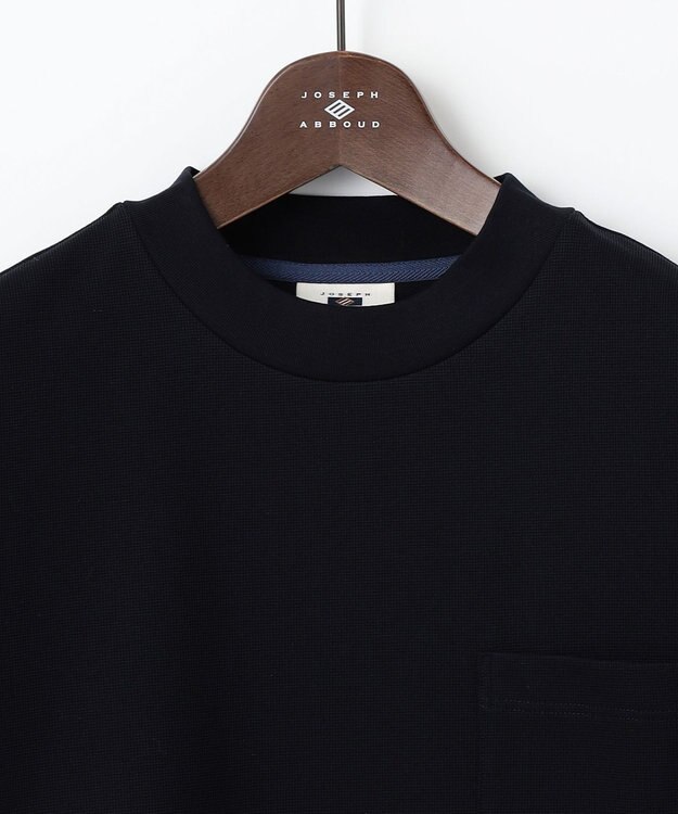 JOSEPH ABBOUD 【ジャケットインにもおすすめドレスTee/吸水速乾/上質感】ミラノリブダブルフェイス Tシャツ ネイビー系