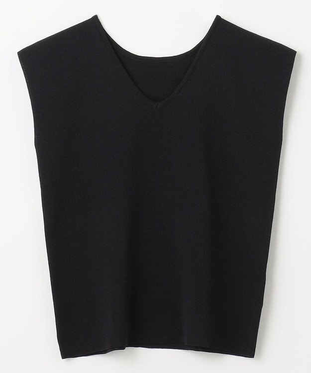 ANY 【前後2WAY/アンチピリング/洗濯機可】ノースリーブニット ブラック