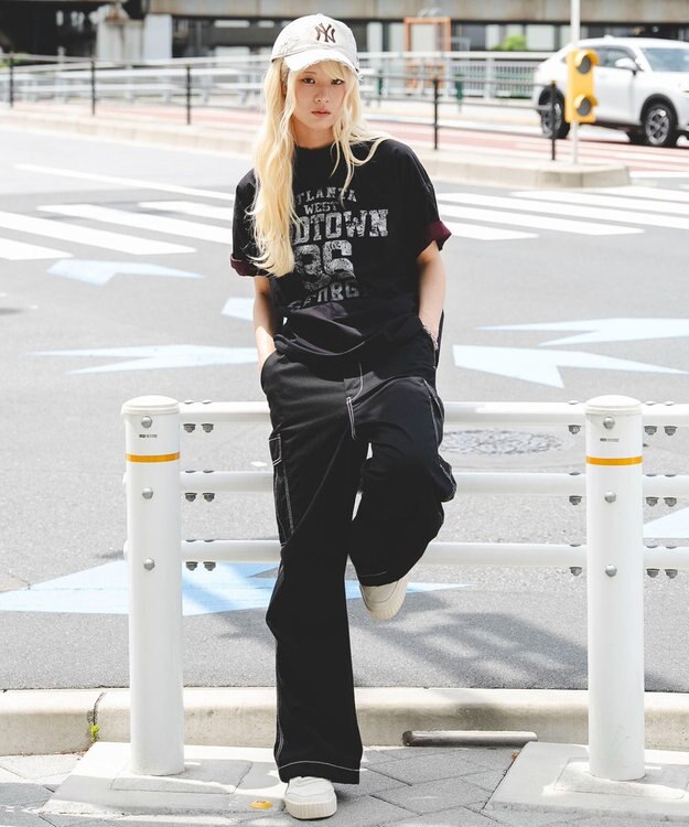 WEGO 【ユニセックス着用ITEM】バイカラーロゴT（SS） ブラック