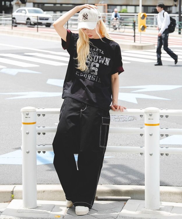 WEGO 【ユニセックス着用ITEM】バイカラーロゴT（SS） ブラック