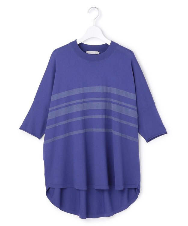 ICB 【先行予約】VIS/NYハイゲージランダムボーダー 半袖ニット ロイヤルブルー