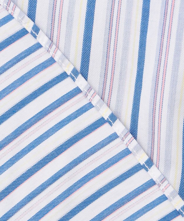 J.PRESS MEN オーガニックコットンダブルチューブマルチストライプシャツ ブルー系1