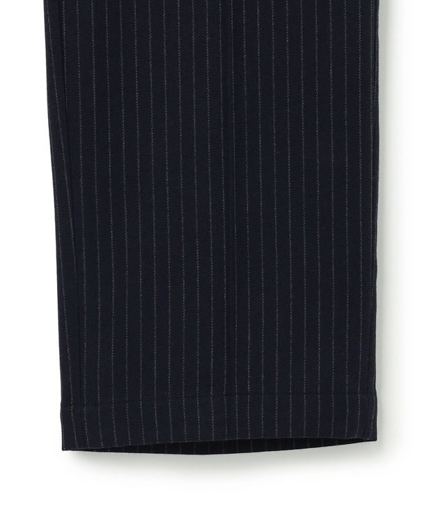 UNFILO MENS 【OCEANS 雑誌・web・YouTube 掲載】FLANNEL TOUCH 機能美パンツ スリム ネイビーストライプ