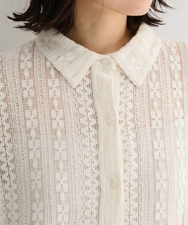 Green Parks 長袖レースシャツ Off White