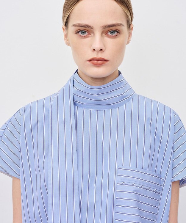 uncrave THOMAS MASON ボウタイブラウス ブルーストライプ