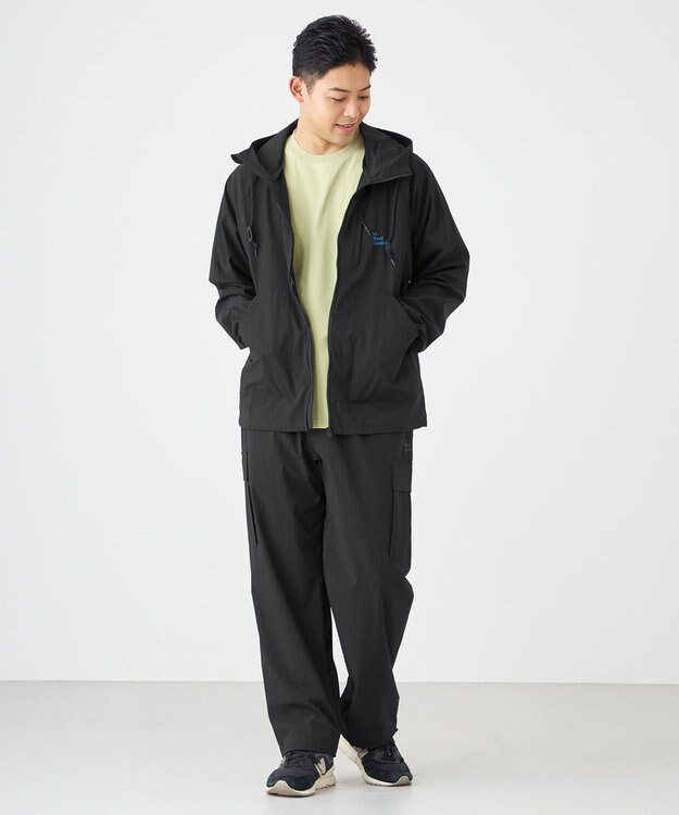 SHARE PARK MENS 【撥水・UVカット・ストレッチ・軽量 】パッカブルマウンテンパーカー（Lサイズ） ブラック系