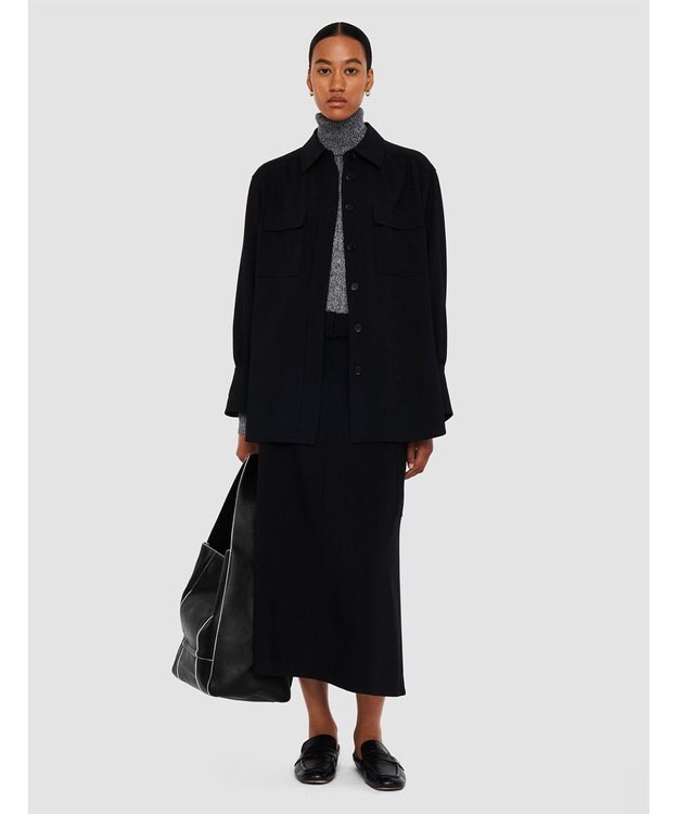 JOSEPH フルイドツイル　ユーティリティシャツ Black