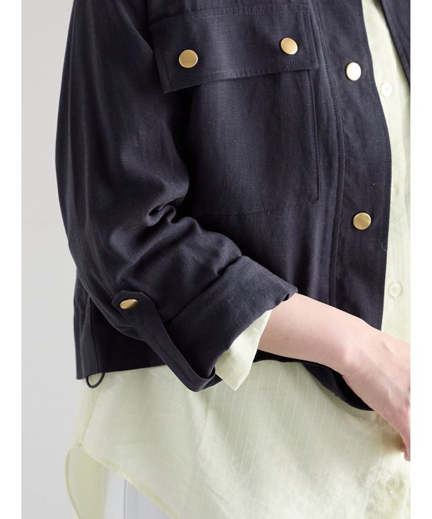 Te chichi リネンライクWポケットジャケット ネイビー