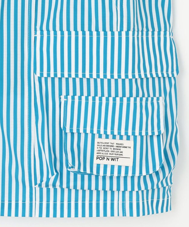 PW CIRCULUS 【高通気 / 軽撥水 / 軽量のDotAir 使用】【MEN】ストライプ柄ショーツ サックスブルー系2