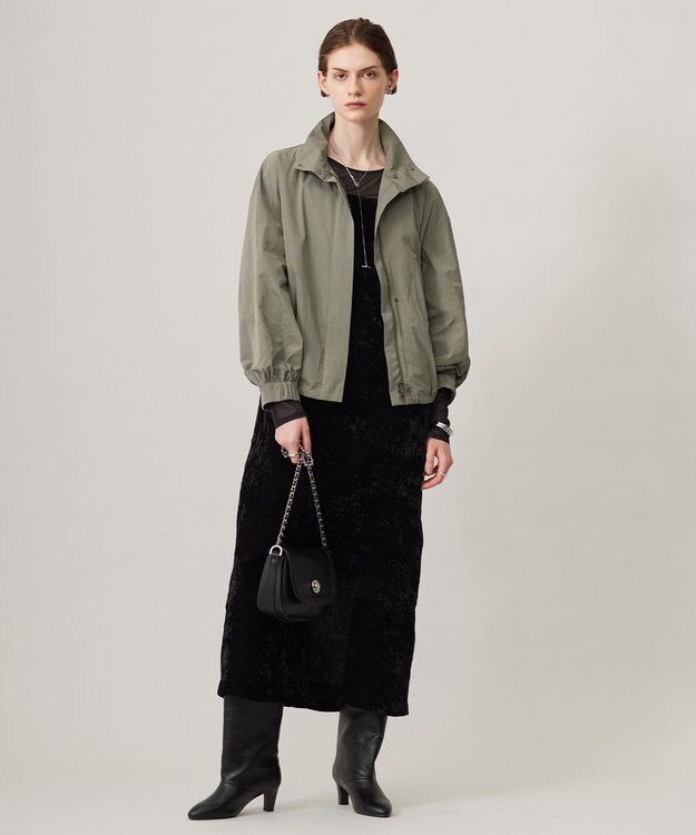 ICB 【洗える】 シアーベルベット キャミソールワンピース ブラック系