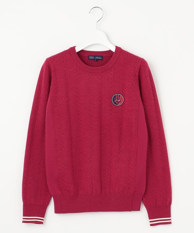 23区GOLF 【WOMEN】【洗える】ストレッチカラー ニット オールドローズ系