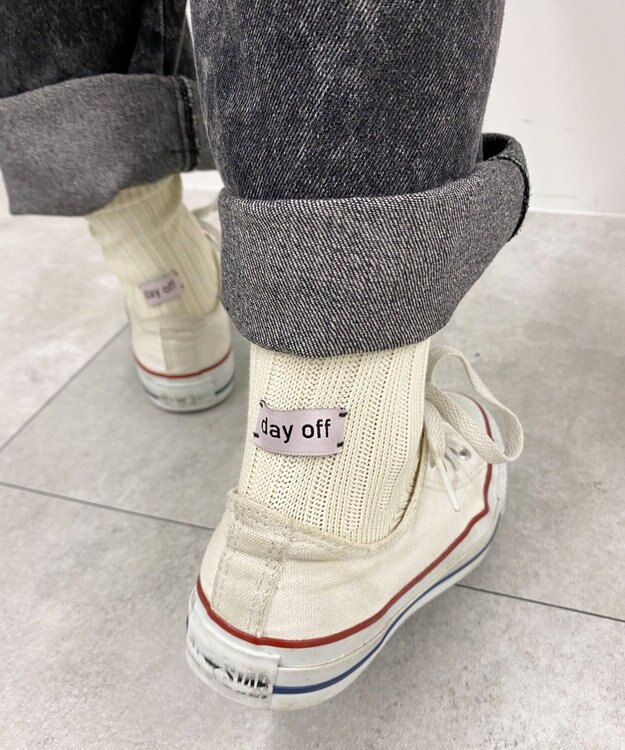 WEGO バックデザインクルーソックス オフホワイト