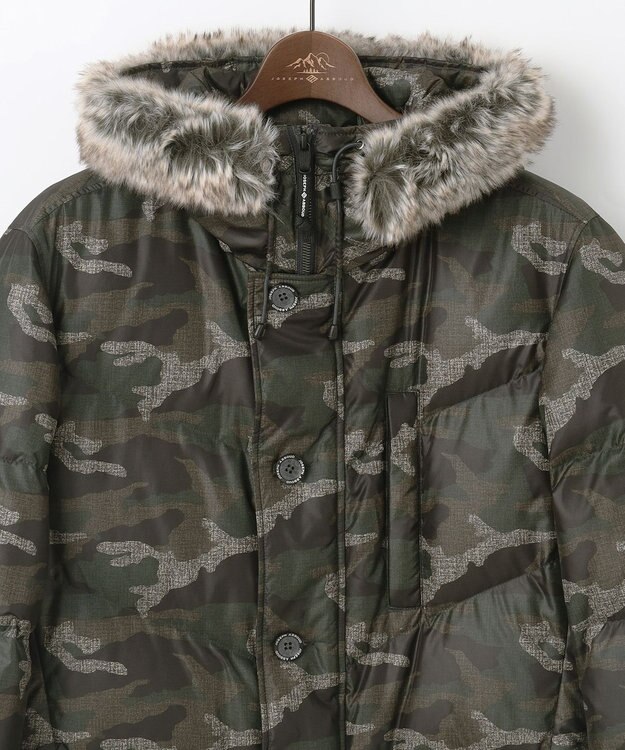 JOSEPH ABBOUD MOUNTAIN 【ECOファー/撥水/9ポケット】カモフラージュ ダウン コート カーキ系6