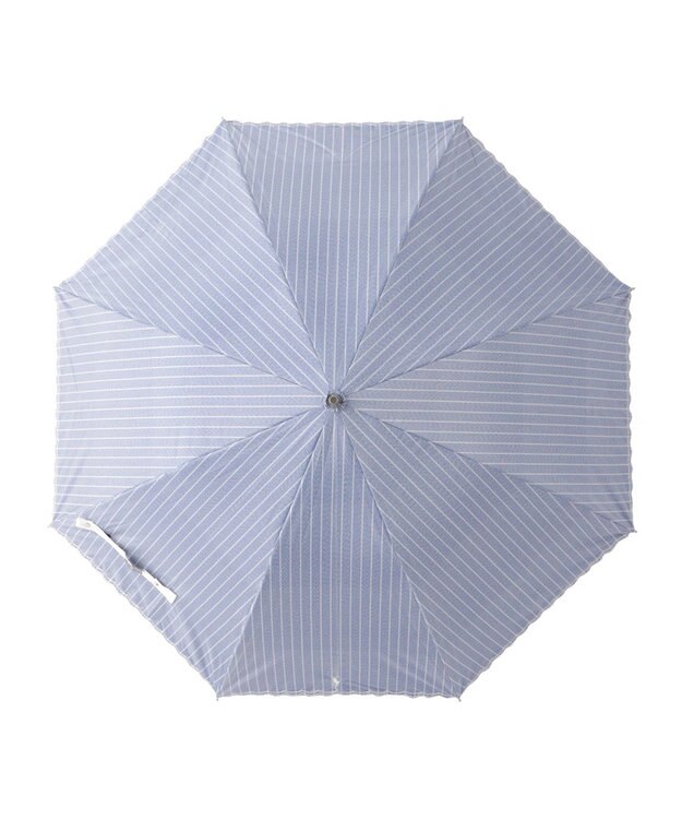 MOONBAT 【軽量】POLO RALPH LAUREN 晴雨兼用日傘 長傘 ストライプスカラ／遮光 遮熱 UV ディープブルー