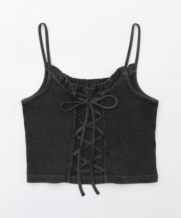 WEGO レースアップデザインキャミ スミクロ