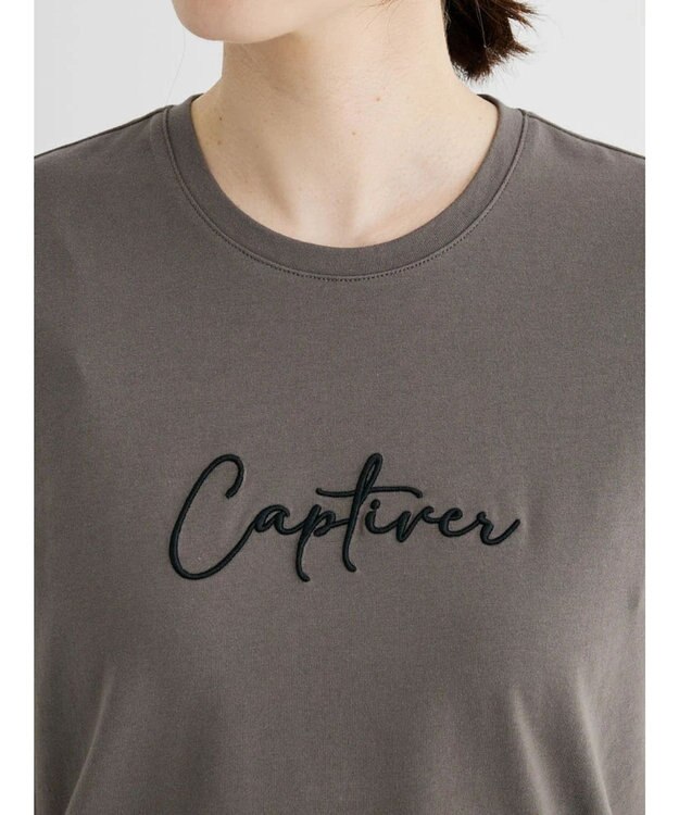 Green Parks ・Ｐｅｔｉｔ　Ｆｌｅｕｒ　ロゴ刺繍Ｔシャツ Charcoal Gray