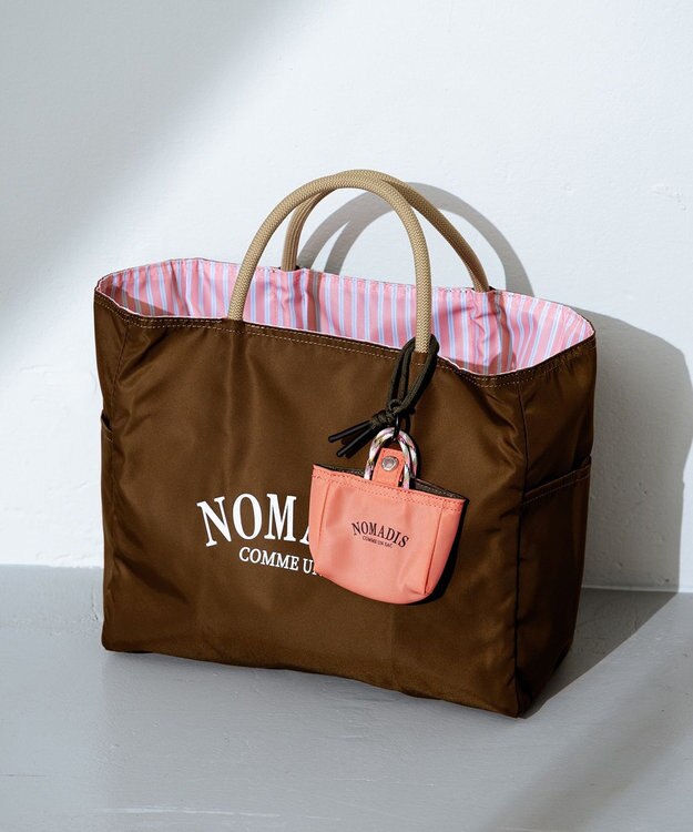 23区 【23区別注/WEB&一部店舗限定】NOMADIS SAC ストライプ ロゴ トートバッグ ブラウン系