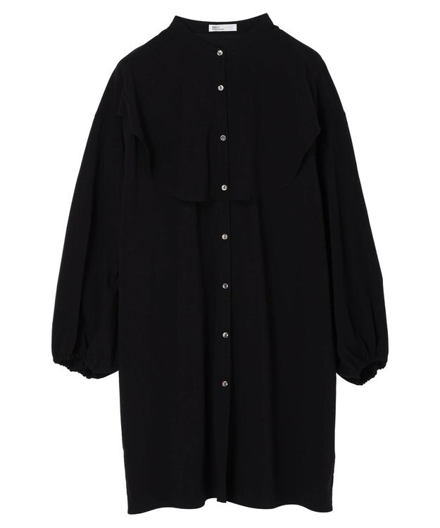 CRAFT STANDARD BOUTIQUE レーヨンデシンフリルチュニック Black