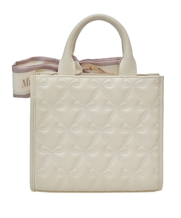 Maison de FLEUR スカーフ付リボンキルティング2Wayバッグ Ivory