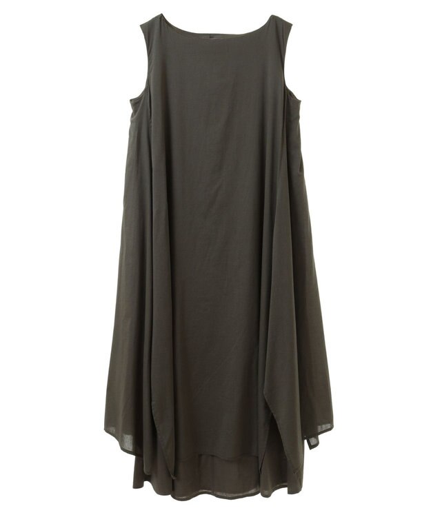 CRAFT STANDARD BOUTIQUE インド綿混フレアワンピース Khaki