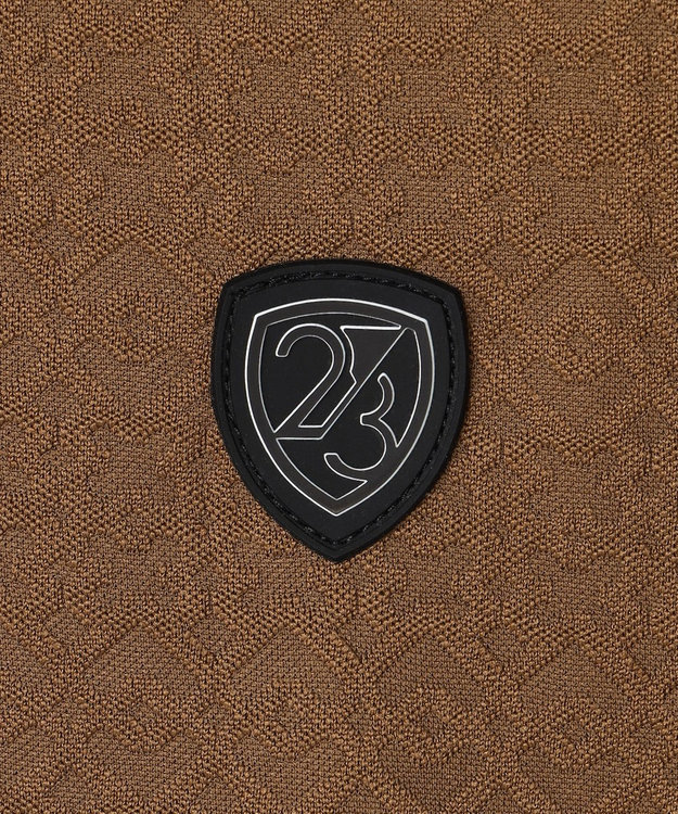 23区GOLF 【MEN】モノグラムジャガード長袖ポロシャツ カーキ系