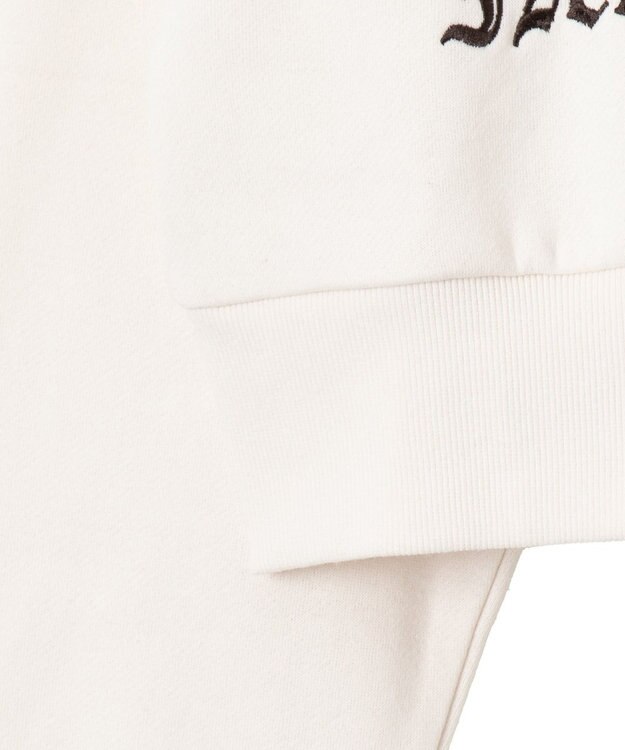 WEGO グラフィック裏起毛ショートZIPパーカー ホワイトアイボリー