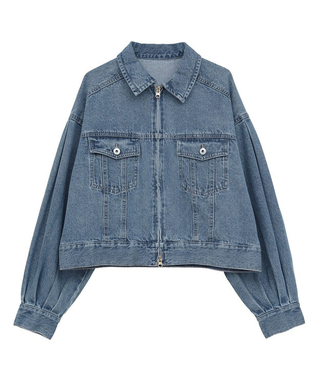 earth music&ecology ショートジップデニムジャケット Light Indigo