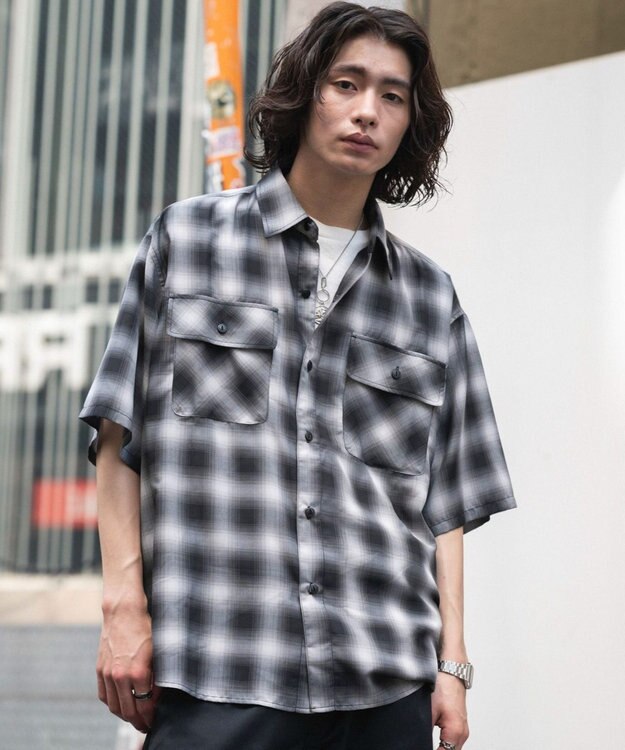 WEGO オンブレチェックシャツ(SS) 柄1