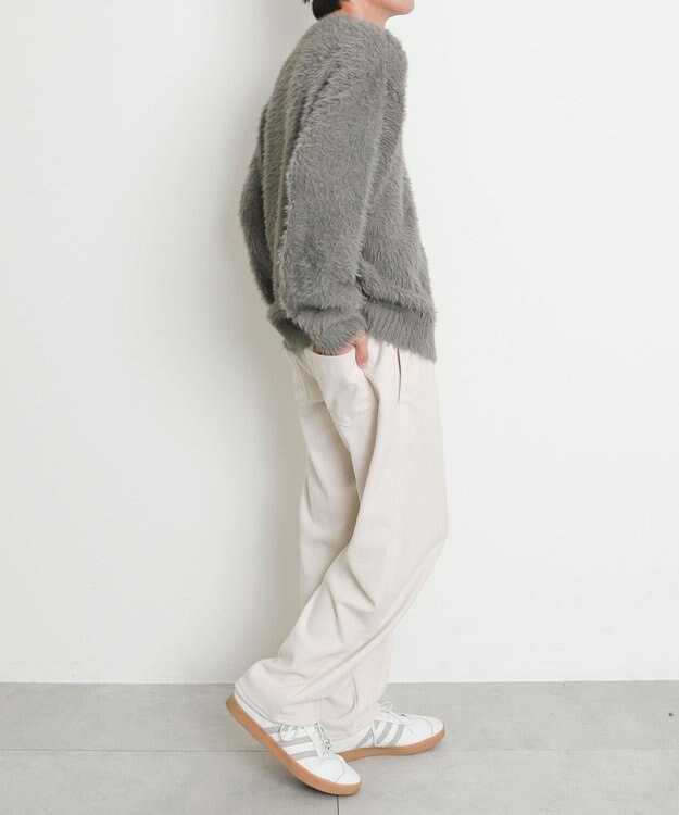 WEGO 【暖パンツ/SMLサイズ展開】裏ベロアシェフパンツ ホワイトアイボリー