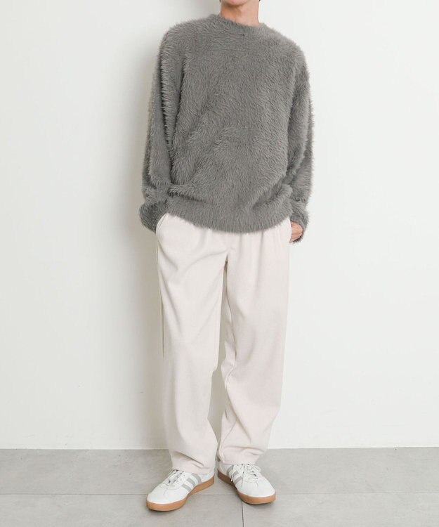 WEGO 【暖パンツ/SMLサイズ展開】裏ベロアシェフパンツ ホワイトアイボリー