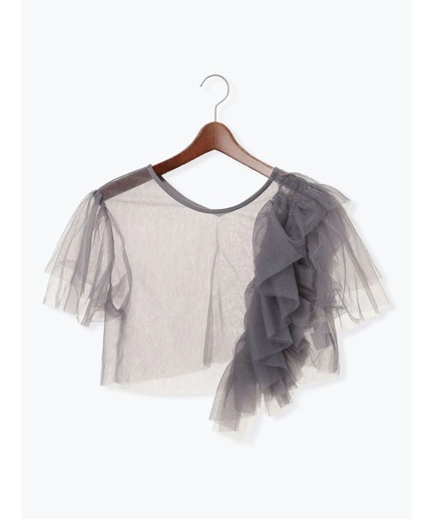 Te chichi 【セレモニーアイテム】チュールフリルレイヤードボレロ グレー