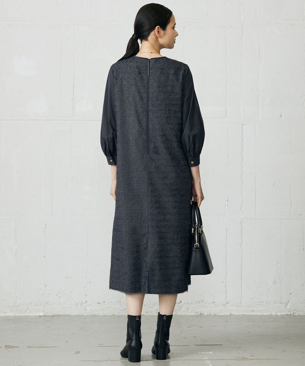 自由区 L 【カタログ掲載】ループカットジャカード ワンピース スレート