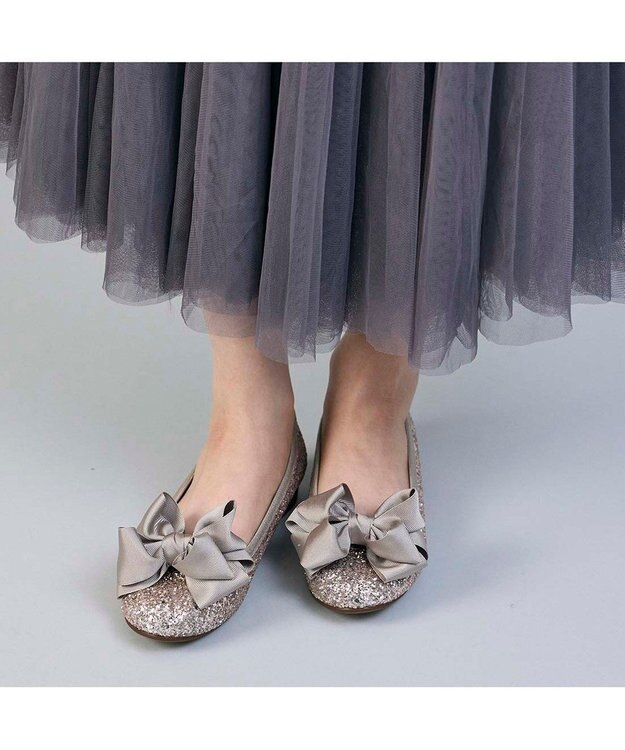 MODE ET JACOMO <MODE ET JACOMO>ラウンドリボンバレエシューズ ゴールドメタリック