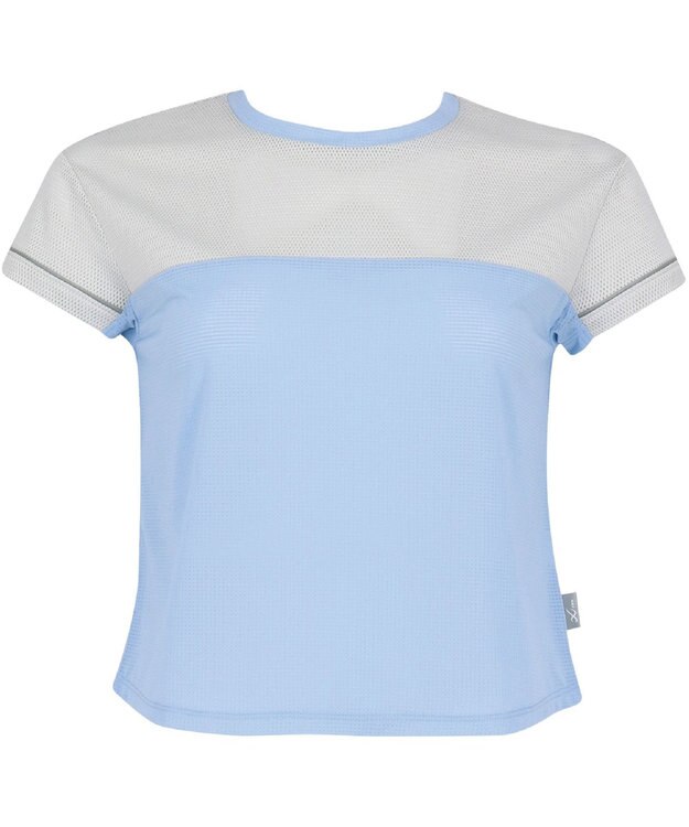 CW-X 【WOMEN】 CW-X ランニングシャツ メッシュ素材 涼しい着ごこち スポーツウェア 半袖 3分袖 レディース DLY163 /ワコール サックス