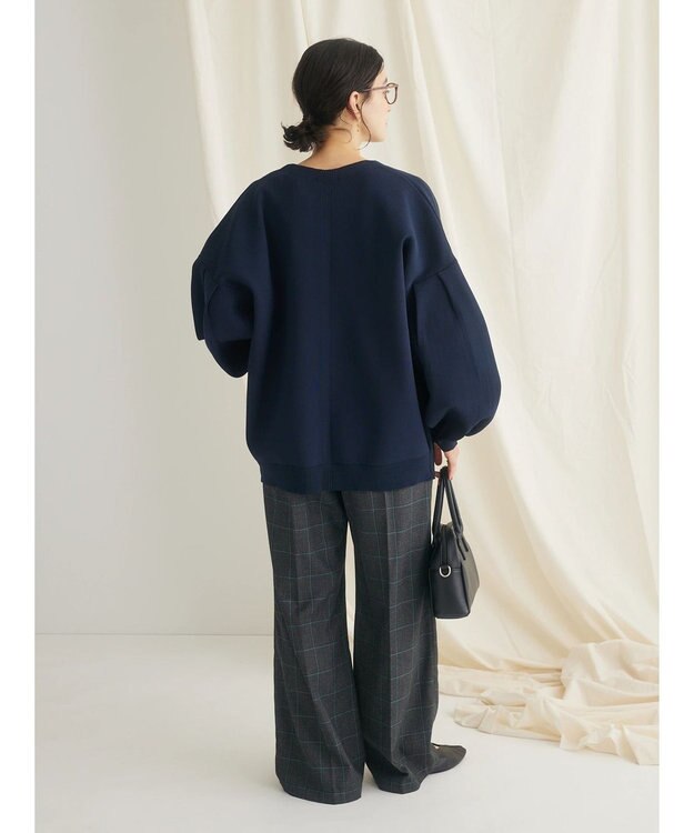 CRAFT STANDARD BOUTIQUE リサイクルポリエステルニットカーディガン Navy