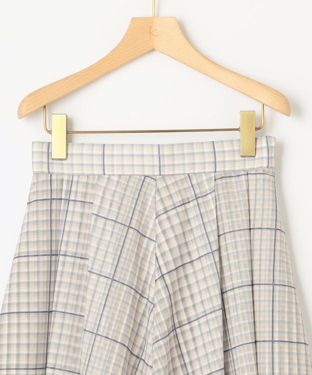 組曲 【洗える】シアーチェック スカート ベージュ系3