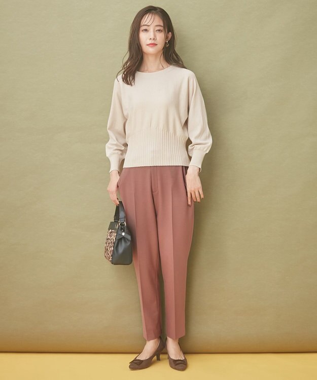 ANY SIS 【蓄熱効果】サーモトロン 2WAYストレッチ テーパードパンツ スモーキーピンク