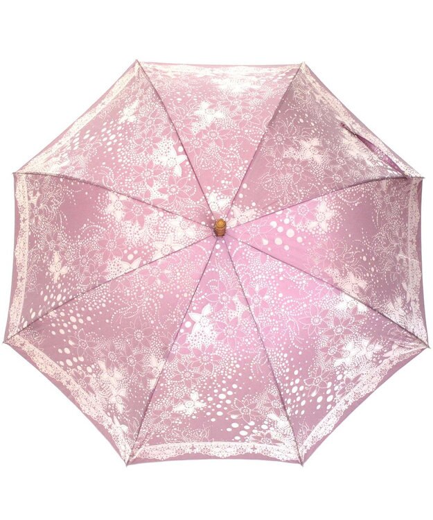 槇田商店 Kirie ドットフラワー アメジスト 長傘 紺