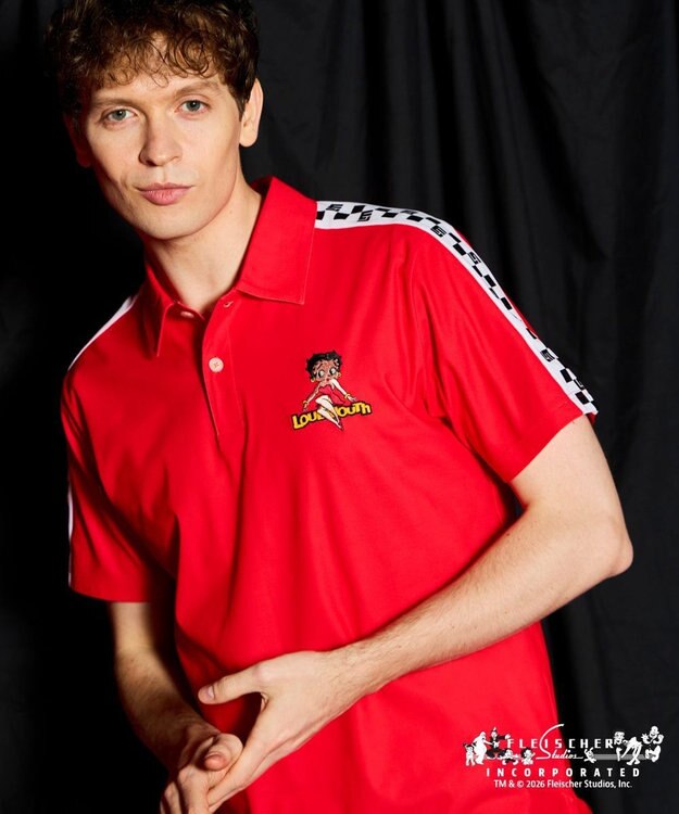 FILA GOLF／marie claire 【LOUDMOUTH×Betty Boop™】 メンズ ポロシャツ Red