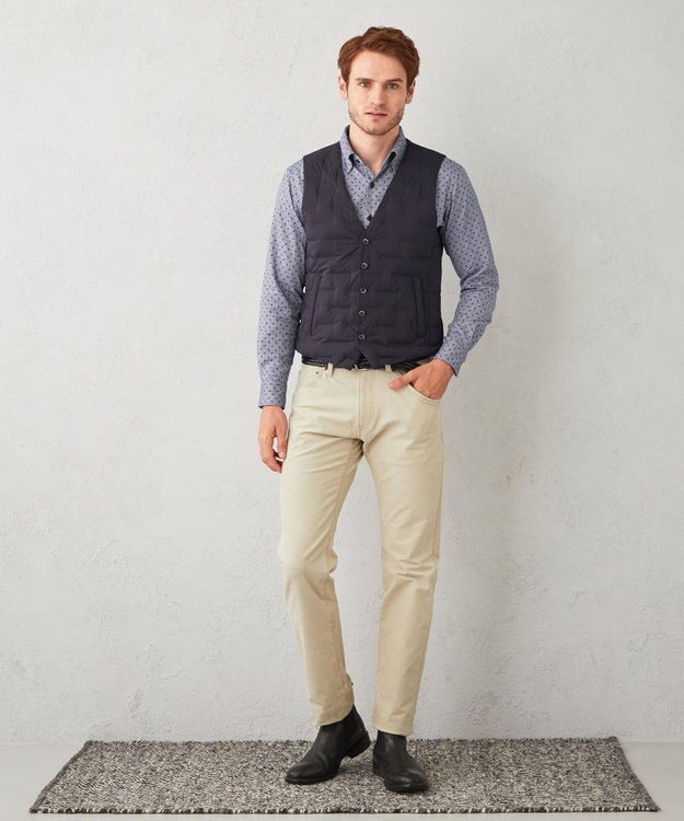 JOSEPH ABBOUD 【キングサイズ・オーガニックコットン】フランネルペイズリー柄プリント シャツ サックスブルー系5