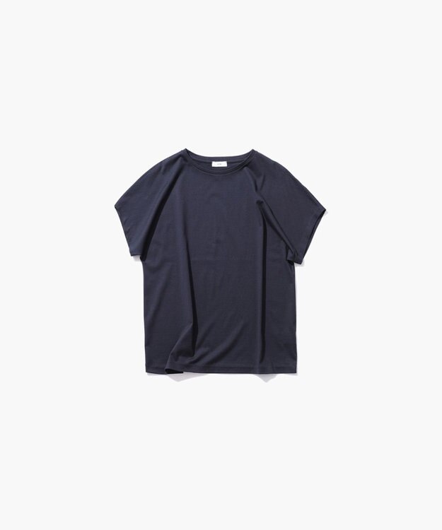 ATON SUVIN 60/2 | キャップスリーブTシャツ NAVY
