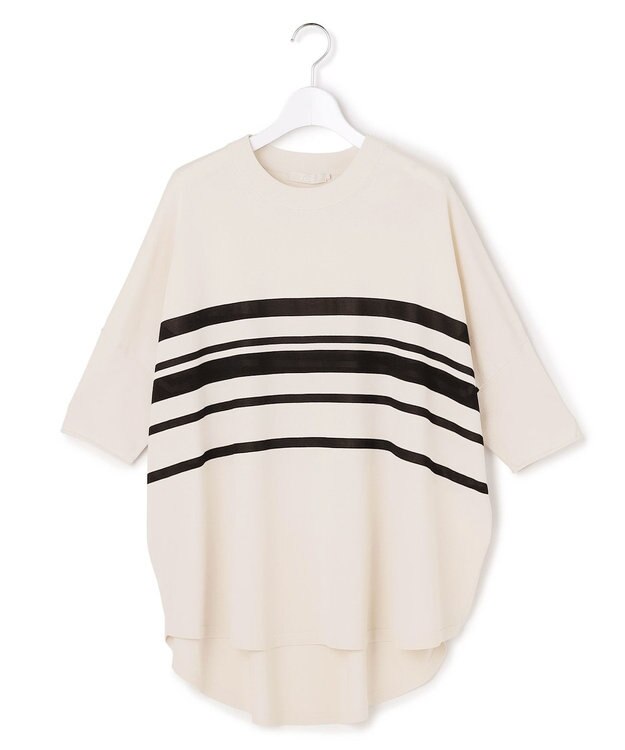 ICB 【先行予約】VIS/NYハイゲージランダムボーダー 半袖ニット トープ×ブラック