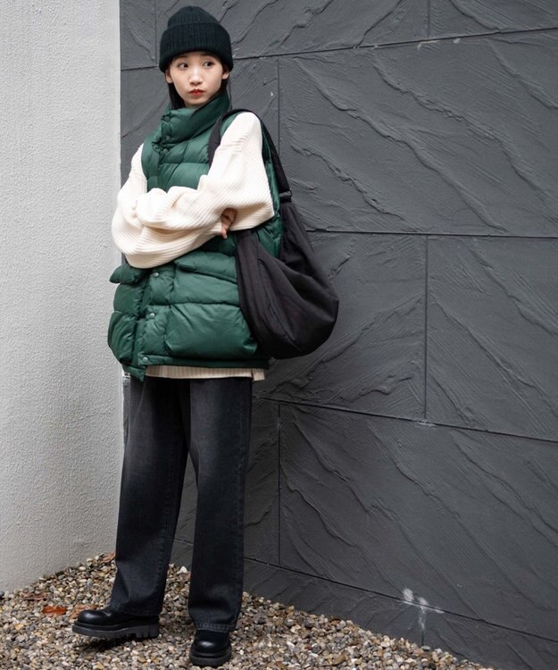 WEGO カラーナイロンパテッドベスト ダークグリーン