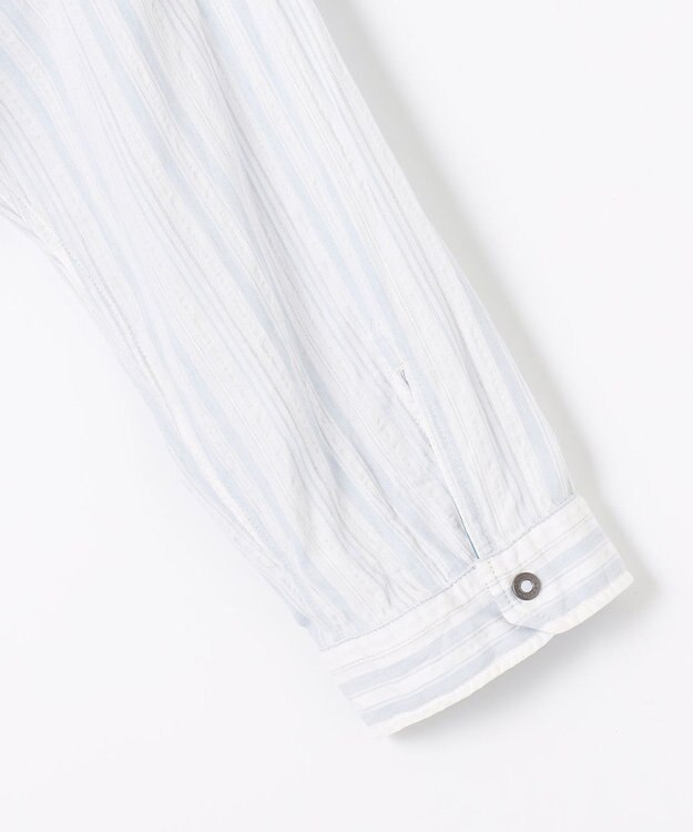 JOSEPH ABBOUD 【1枚で2通りの着こなし】オーガニックコットンリバーシブル 七分袖シャツ アイボリー系1