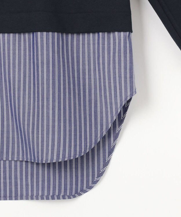 J.PRESS LADIES 【接触冷感・UVケア】レイヤードジャージー カットソー ネイビー系1